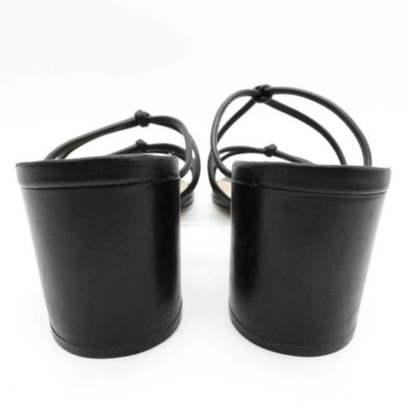 SCHUTZ Princey Strappy Sandal Womens 9.5 Black Knotted Block Heel Slide Slip On - Picture 4 of 11